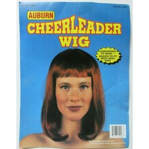 Vintage Auburn Red Wig Cheerleader Halloween Costume Fancy Dress Up Theater Hair
